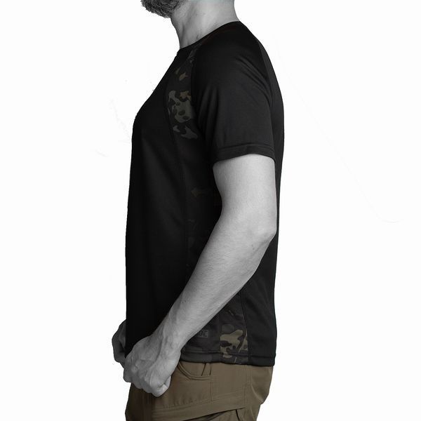 Футболка UATAC потовідвідна CoolAir Mix Чорна+Чорний мультикам (Black) 532210385 фото