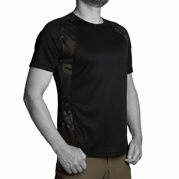 Футболка UATAC потовідвідна CoolAir Mix Чорна+Чорний мультикам (Black) 532210385 фото